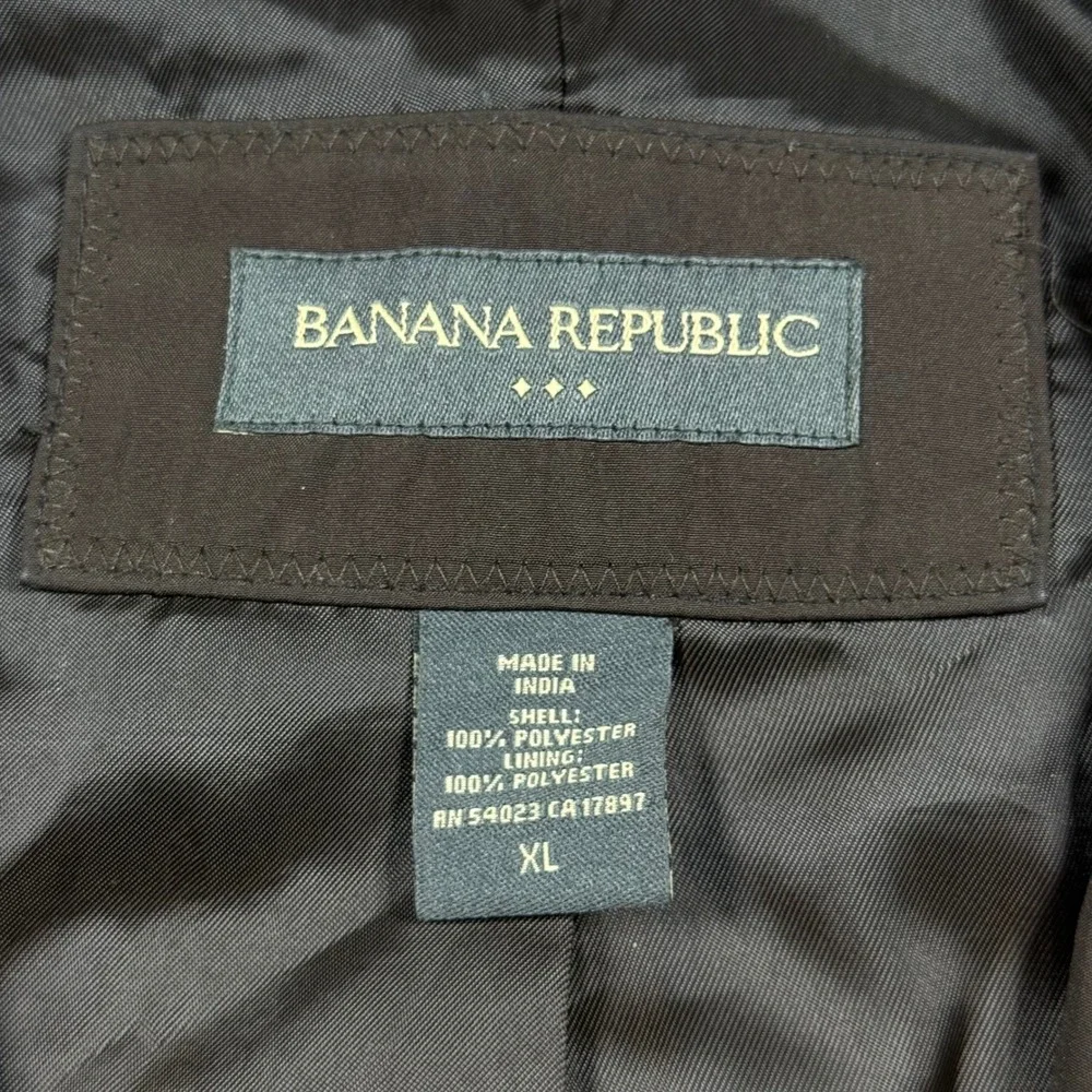 Banana Republic Mens XL Brown Full Zip Lightweight Harrington Jacket Bomber